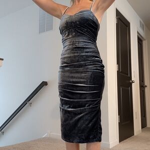 Ice Blue Velvet Cocktail Dress